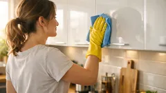 Pulire i mobili della cucina dai residui: una soluzione fatta in casa rimuove grasso e sporco