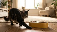 Perché il gatto graffia intorno alla ciotola dopo aver mangiato: cause e soluzioni